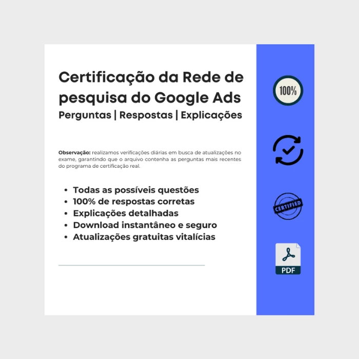 Respostas Certificação da Rede de Pesquisa do Google Ad