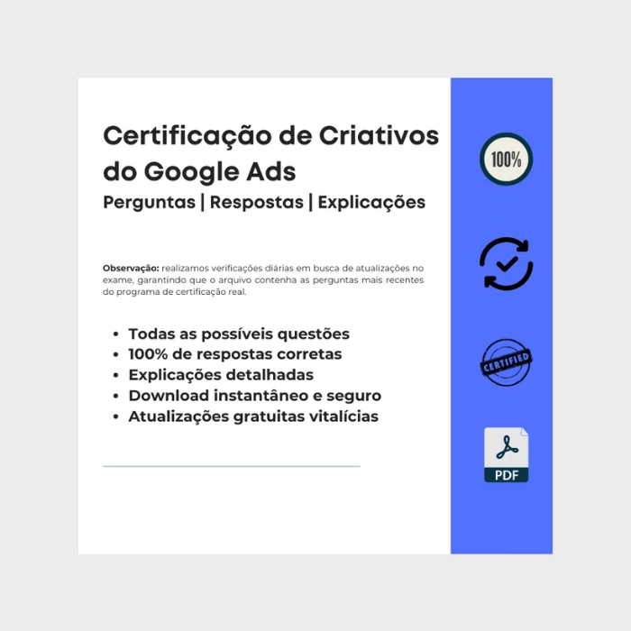 Respostas Certificação de Criativos do Google Ads