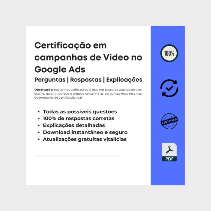 Respostas de Certificação em Vídeo do Google Ads