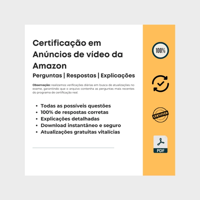 Certificação em Anúncios de vídeo da Amazon