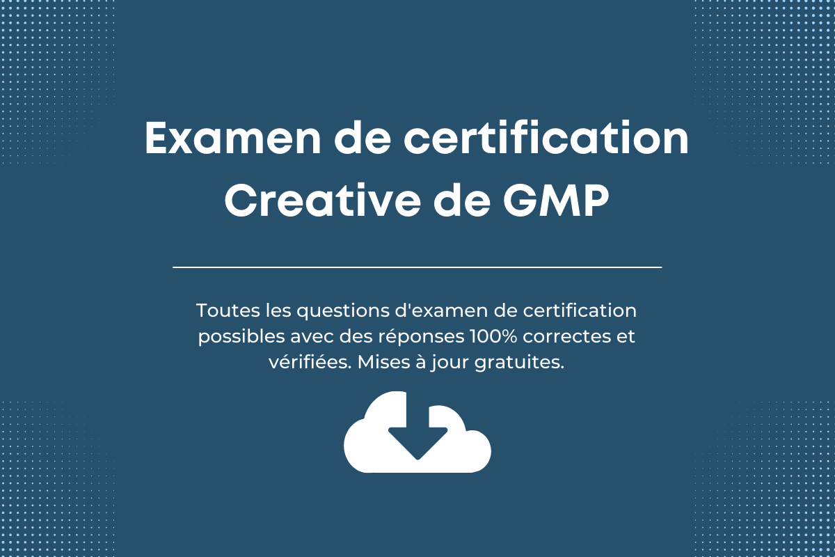 Réponses de certification Creative de marketing platfomrs