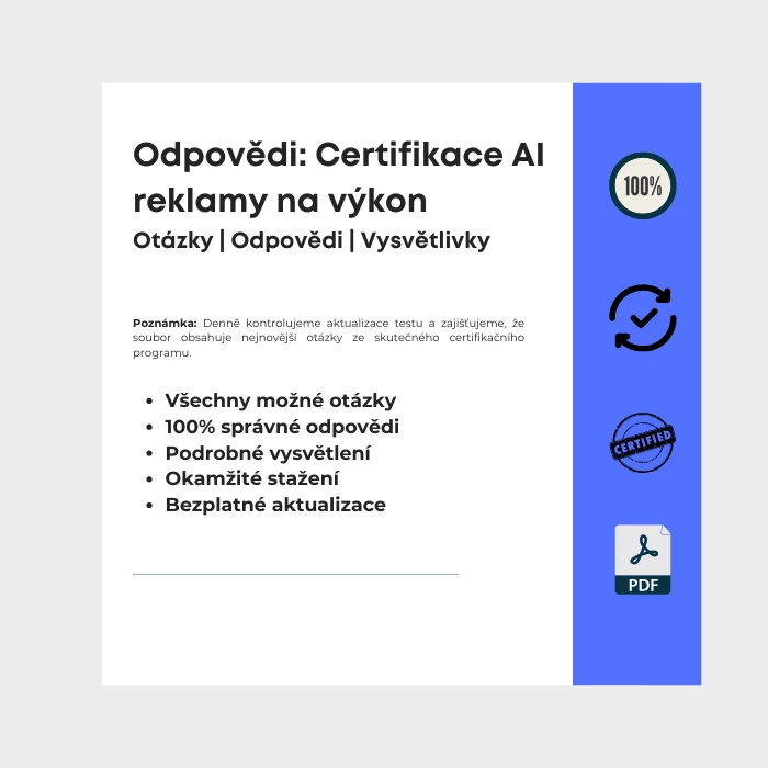 Obrázek zobrazující obálku e-knihy s názvem Certifikace na reklamy využívající umělou inteligenci se zaměřením na výkon