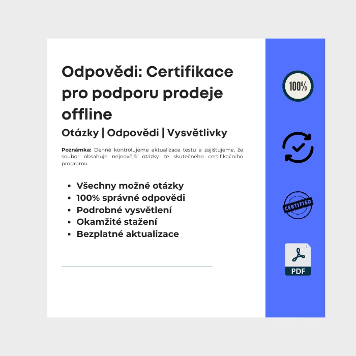 Obrázek zobrazující obálku e-knihy s názvem Certifikace pro podporu prodeje offline