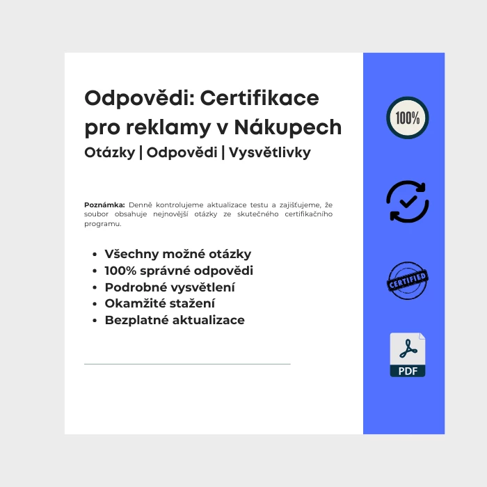 Obrázek zobrazující obálku e-knihy s názvem Certifikace pro reklamy v Nákupech AI s podporou umělé inteligence