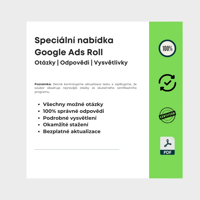 Obrázek zobrazující obálku e-knihy s názvem Speciální nabídka Google Ads Roll