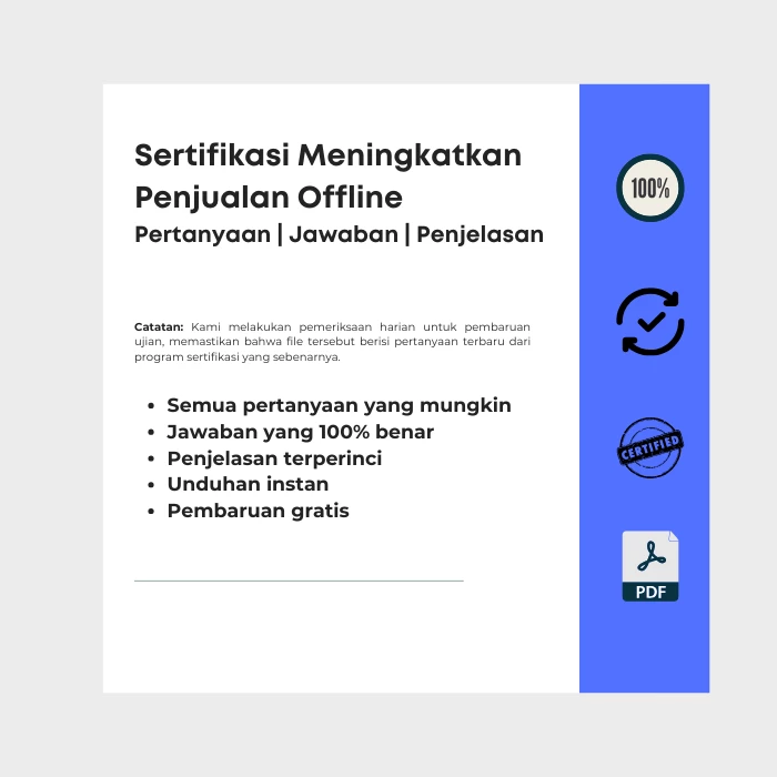 Gambar yang menunjukkan sampul e-book berjudul Sertifikasi Meningkatkan Penjualan Offline