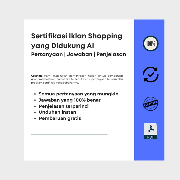 Gambar yang menunjukkan sampul e-book berjudul Sertifikasi Iklan Shopping yang Didukung AI