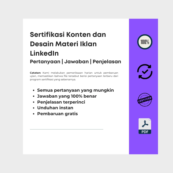 Gambar yang menunjukkan sampul e-book berjudul Sertifikasi Konten dan Desain Materi Iklan LinkedIn