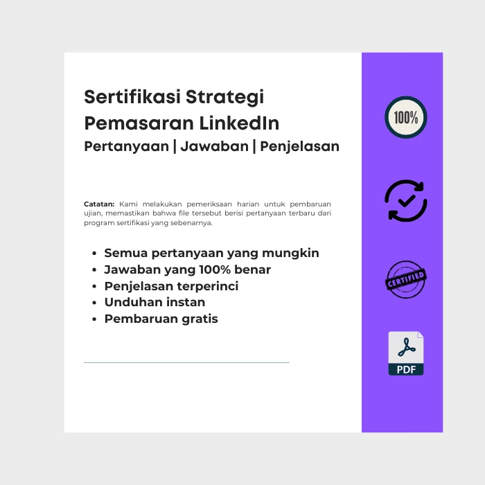 Gambar yang menunjukkan sampul e-book berjudul Sertifikasi Strategi Pemasaran LinkedIn