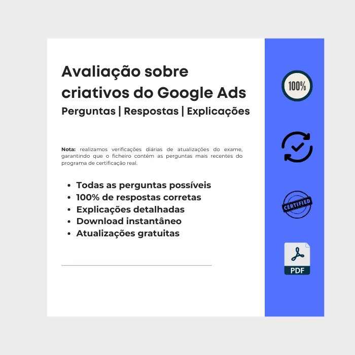 Imagem que mostra a capa do e-book intitulado Avaliação sobre criativos do Google Ads