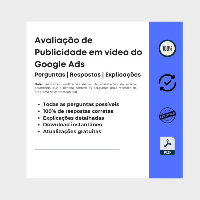 Imagem que mostra a capa do e-book intitulado Avaliação de Publicidade em vídeo do Google Ads