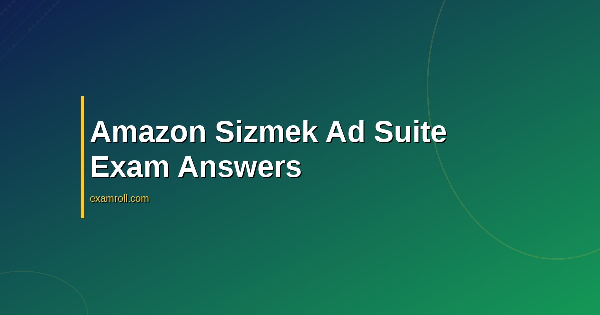 Amazon Ad server exam answers