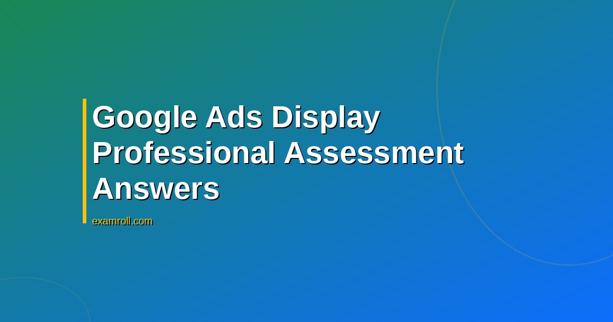 Google Ads Display Professional Assessment Answers