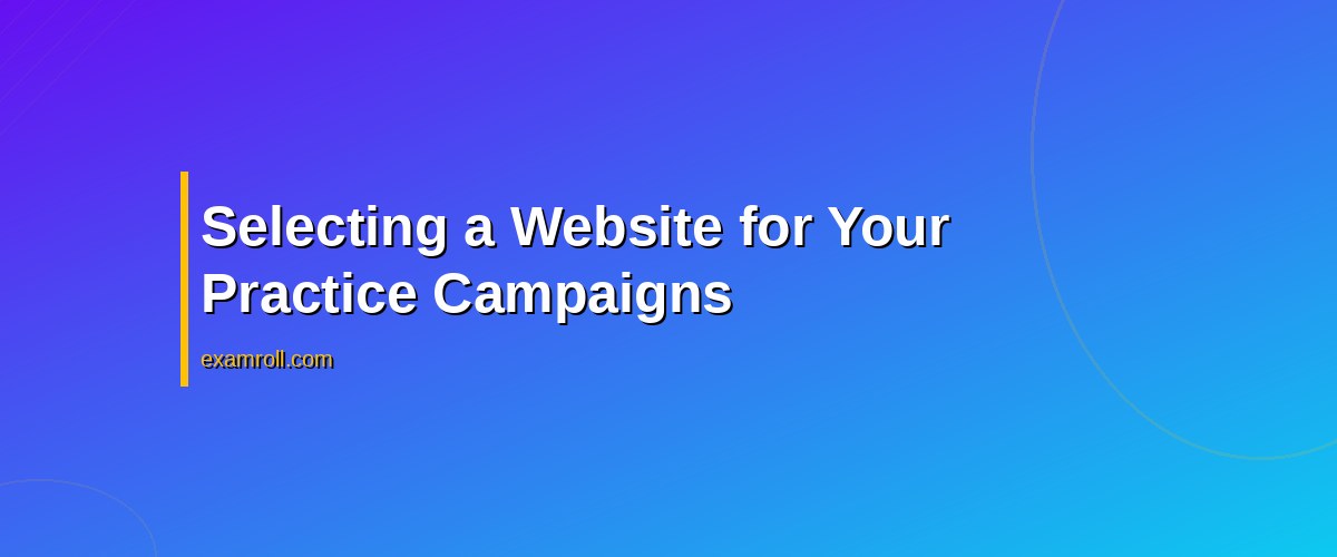 Create a Practice Account for Google Ads: A Step-by-Step Guide – Selecting a Website for Your Practice Campaigns