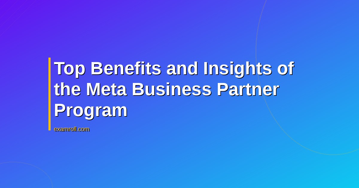 Top Benefits and Insights of the Meta Business Partner Program
