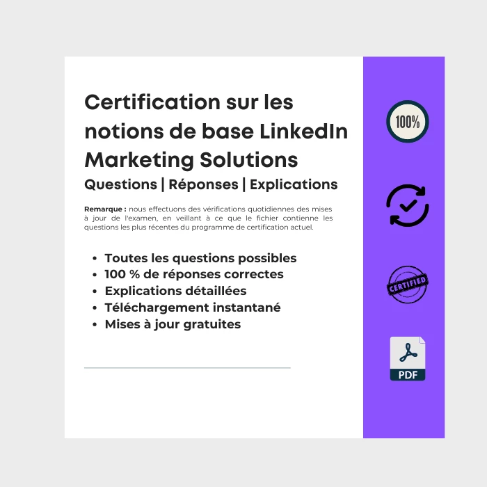 Image montrant la couverture de l'ebook intitulé Certification sur les notions de base LinkedIn Marketing Solutions