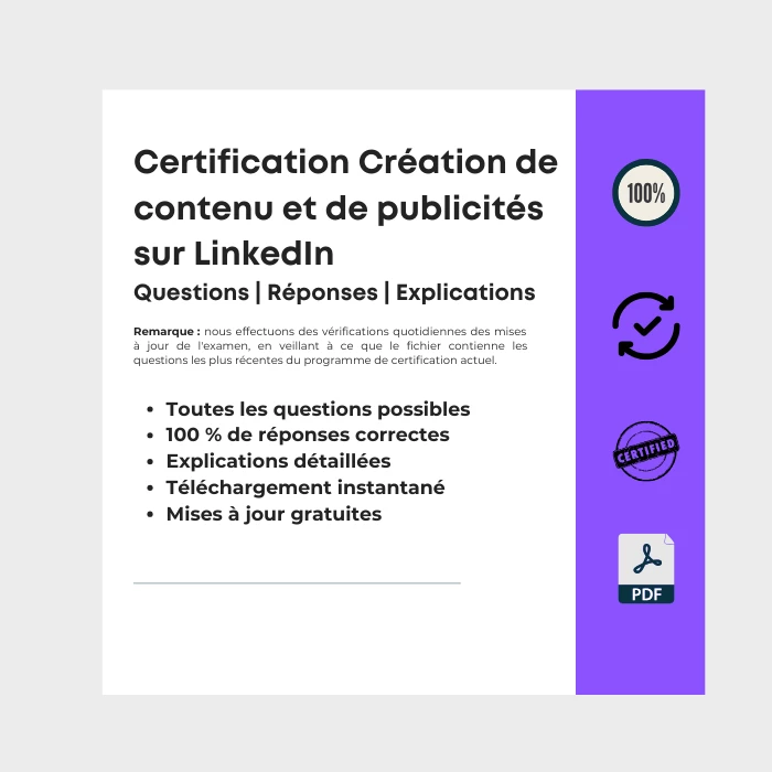 Image montrant la couverture de l'ebook intitulé Certification Création de contenu et de publicités sur LinkedIn