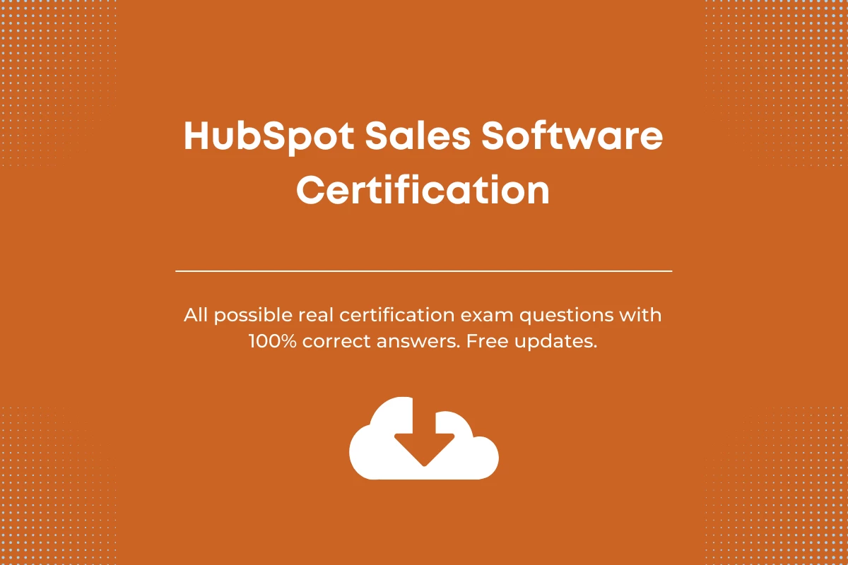 HubSpot sales software certification answers