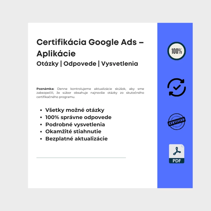 Obrázok zobrazujúci obálku e-knihy s názvom Certifikácia Google Ads – Aplikácie