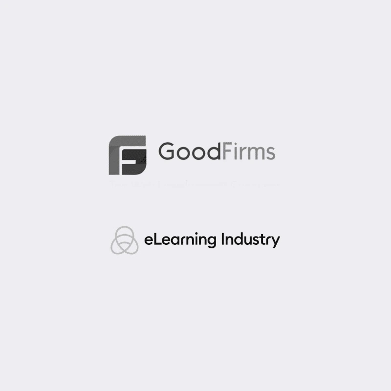 Badges Goodfirms and elearning industry