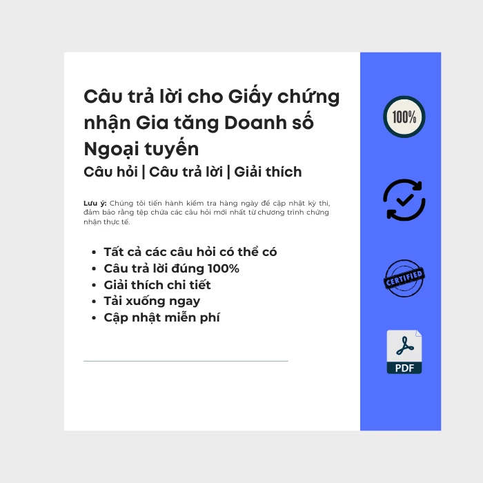 Hình ảnh hiển thị bìa sách điện tử có tiêu đề Giấy chứng nhận Gia tăng doanh số ngoại tuyến